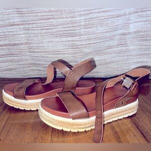 Leather Wedge Sandal SIZE 8.5
